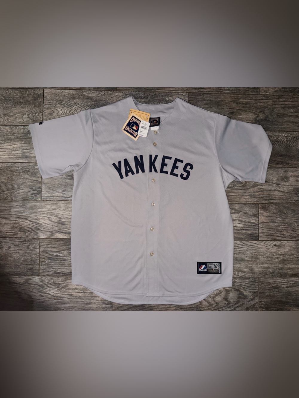 NWT Majestic Mickey Mantle #7 New York Yankees Cooperstown Road Gray Jersey XL